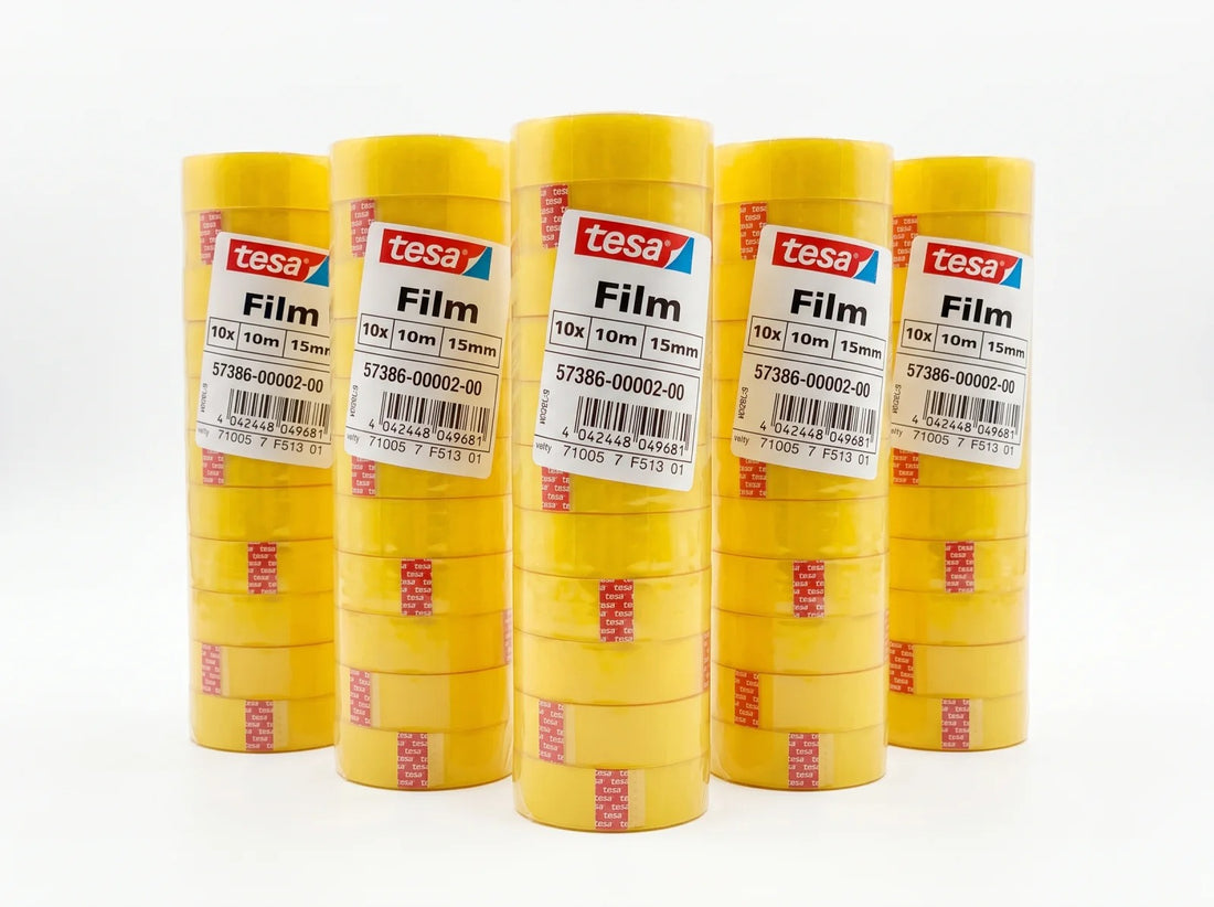 5x tesa Film Standard Klebefilm 10 Rollen 10 m x 15 mm transparent (50 Rollen)