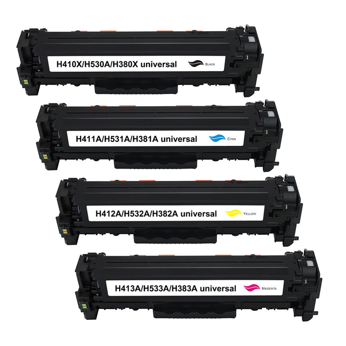 Toner kompatibel für HP CE410X / CC530A / CF380X / Cartridge 718K LaserJet Pro 300 Color M351A/MFP M375nw LaserJet Pro 400 Color M451 series/MFP M475 series Color LaserJet CP2025/CP2025N/CP2025DN