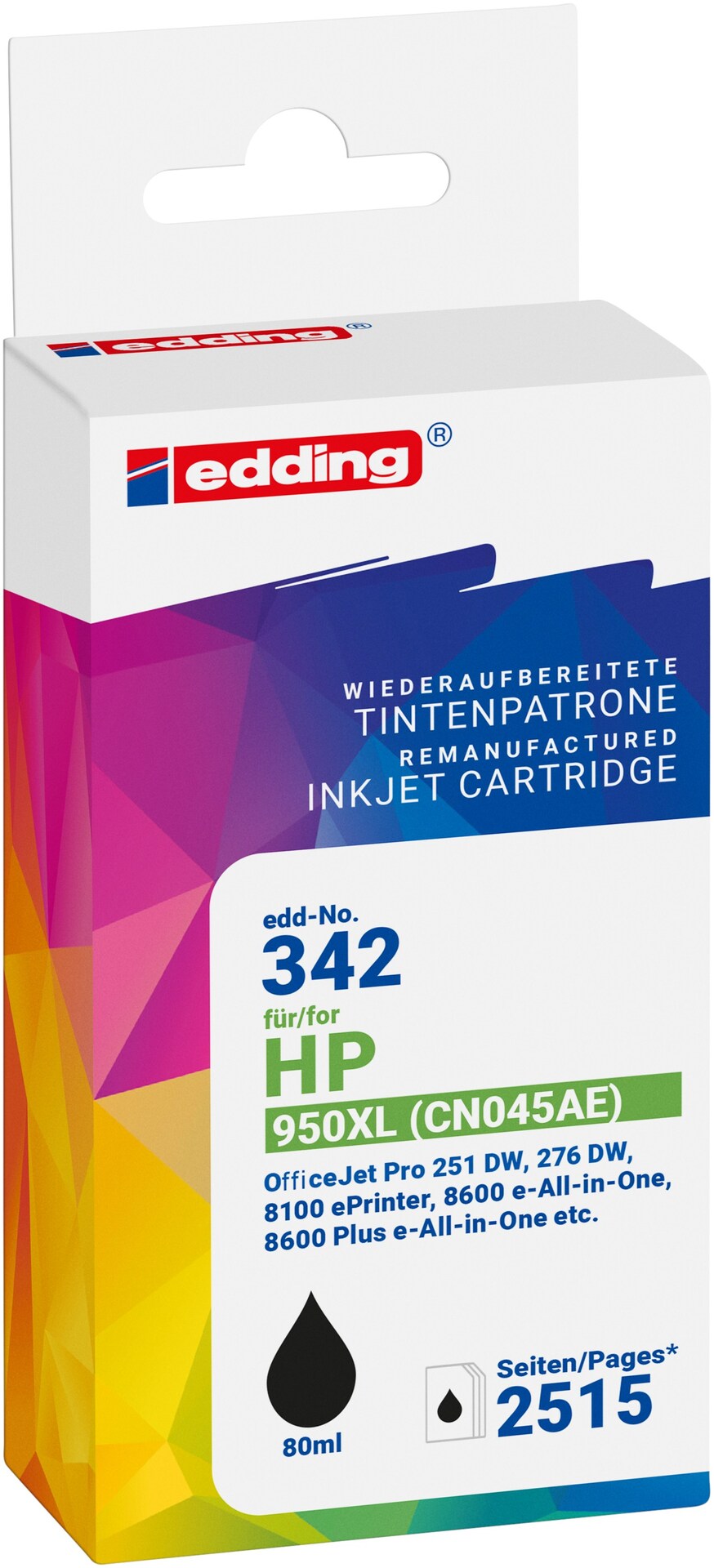 Edding Tintenpatrone für HP 950XL (CN045AE) OfficeJetPro8100 8600 8610 8620