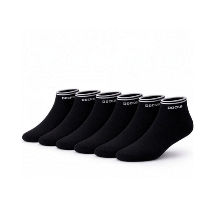 6er Pack DOCKS Sneaker Socken Baumwolle Atmungsaktive Damen&Herren schwarz 43-46
