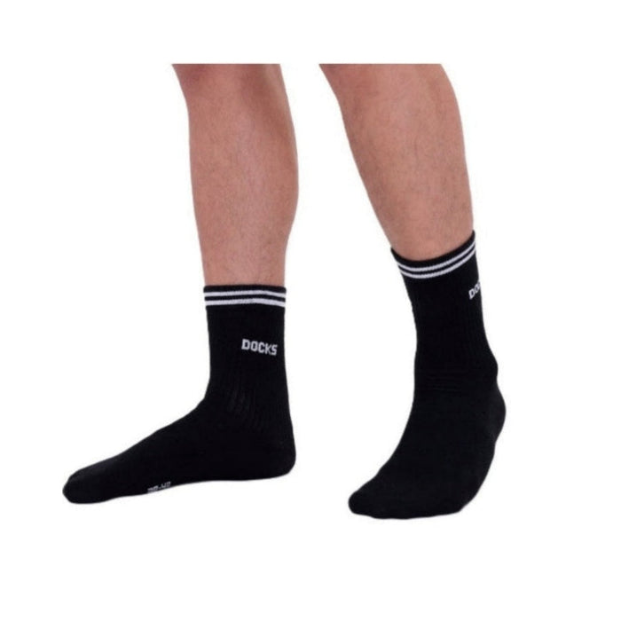 9 Paar DOCKS Socken Komfortbund Sport Tennis Socken Damen Herren schwarz 43-46
