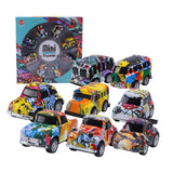 8 x Spielzeugauto mit Rückzug Leichtmetall Kinderspielzeug Käfer Bulli Van Bus