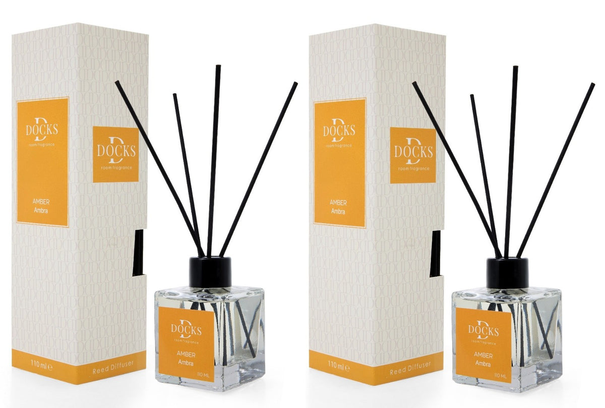 2er Set DOCKS Raumduft Set 110ml Diffuser mit Duftstäbchen – Lufterfrischer Duft