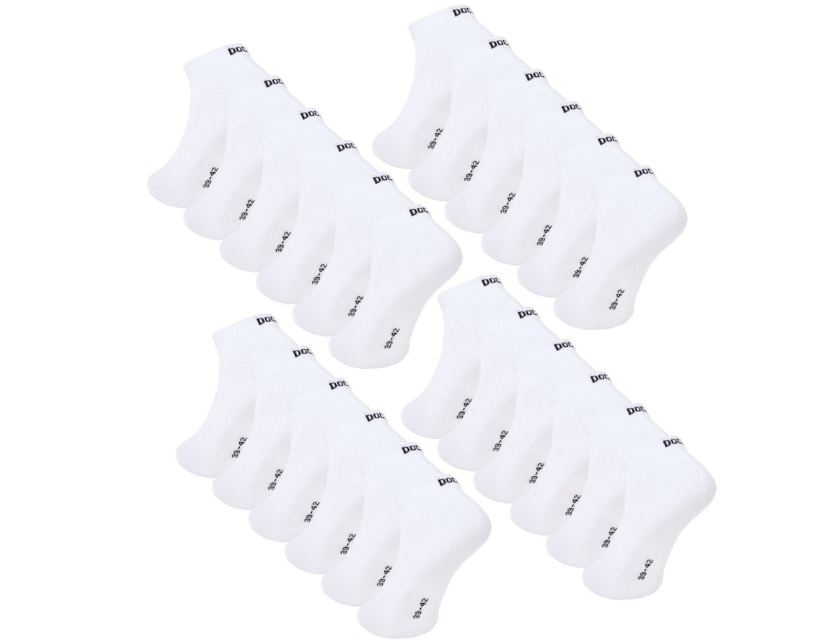 6–24 Paar DOCKS Sneaker Socken Baumwolle Atmungsaktive Damen & Herren weiß