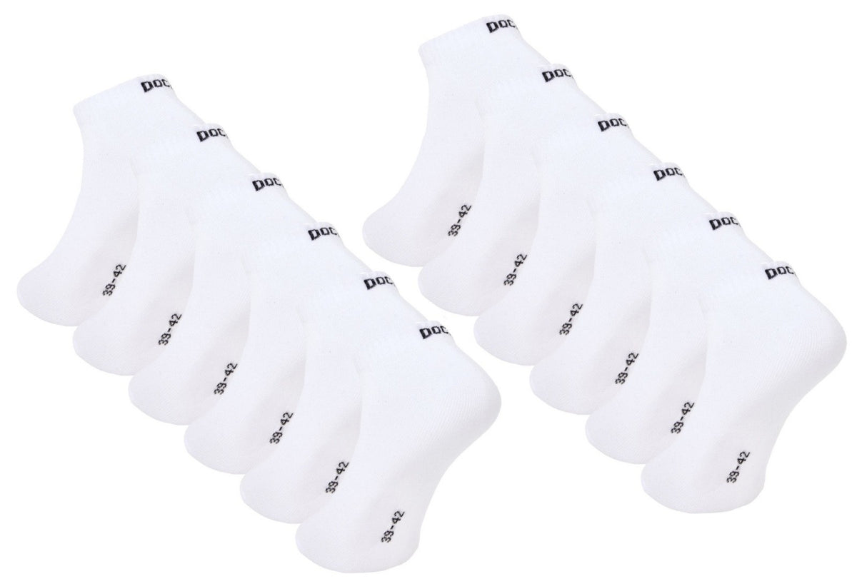 6–24 Paar DOCKS Sneaker Socken Baumwolle Atmungsaktive Damen & Herren weiß