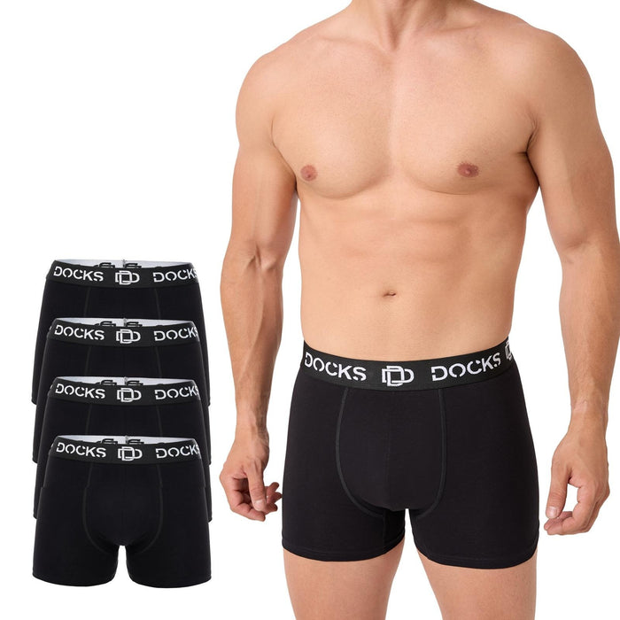Bequeme Herren Boxershorts Schwarz Baumwolle Männer Unterhose Boxer 4 Stk M-4XL