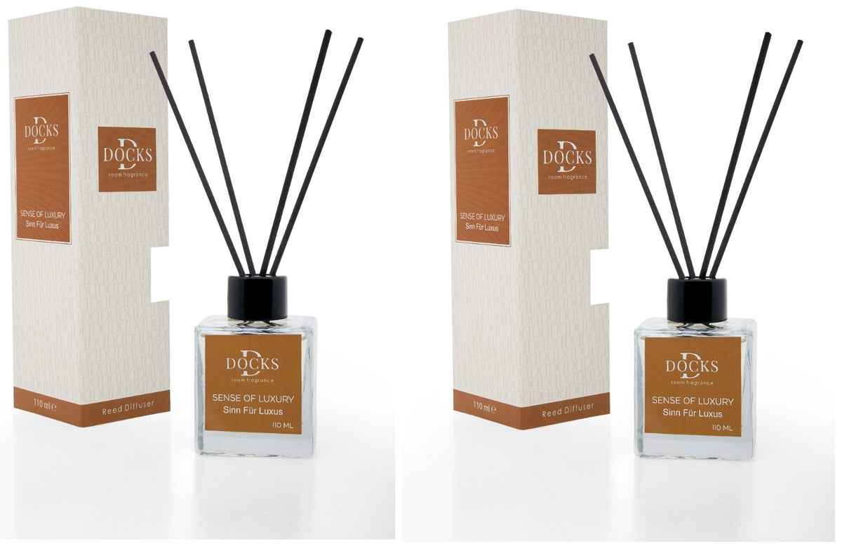2er Set DOCKS Raumduft Set 110ml Diffuser mit Duftstäbchen – Lufterfrischer Duft
