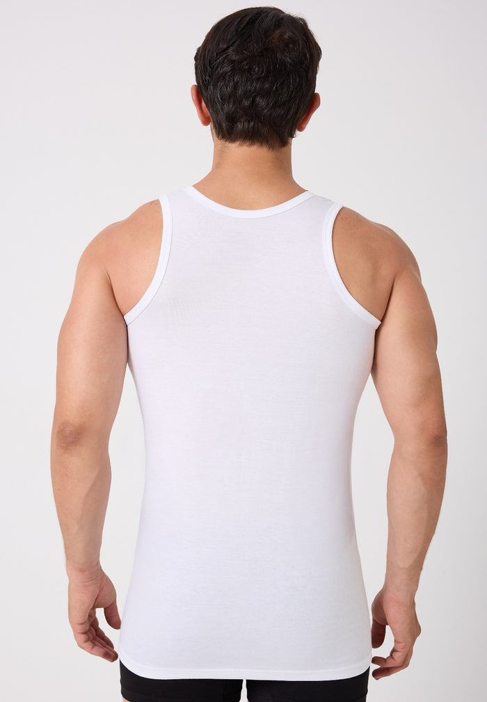 Bequeme Herren Unterhemden 4er-Pack 100% Baumwolle Weiß Schwarz in M L XL XXL