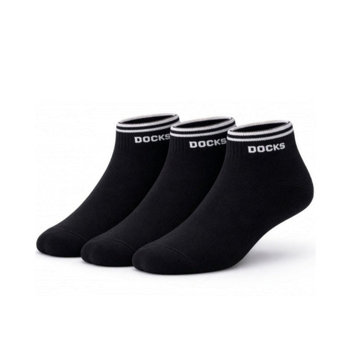 3er Pack DOCKS Sneaker Socken Baumwolle Atmungsaktive Damen&Herren schwarz 43-46