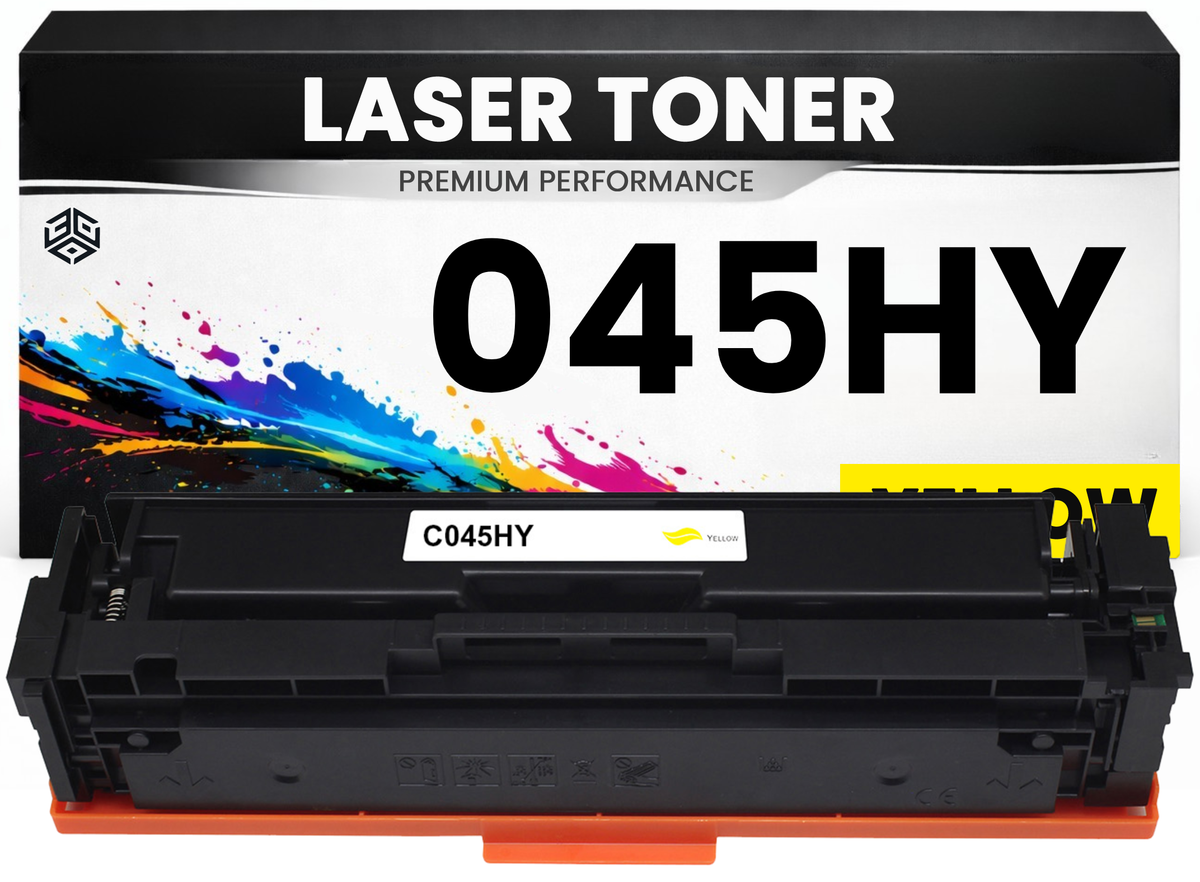 2 x Toner Cartridge 045HY Gelb für Canon 1243C002 Premium Alternative Günstig i-SENSYS LBP-611Cn/613Cdw/611cn/613cdw MF-631cdw/632Cdw/633cdw LBP612cdw