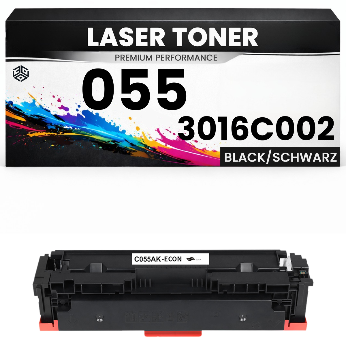 2 x Toner Cartridge 055 Black / 3016C002 für Canon Schwarz wie Original imageCLASS MF742Cdw/744Cdw/746Cdw/746Cx/745CDW/741CDW/743Cdw MF744Cdw