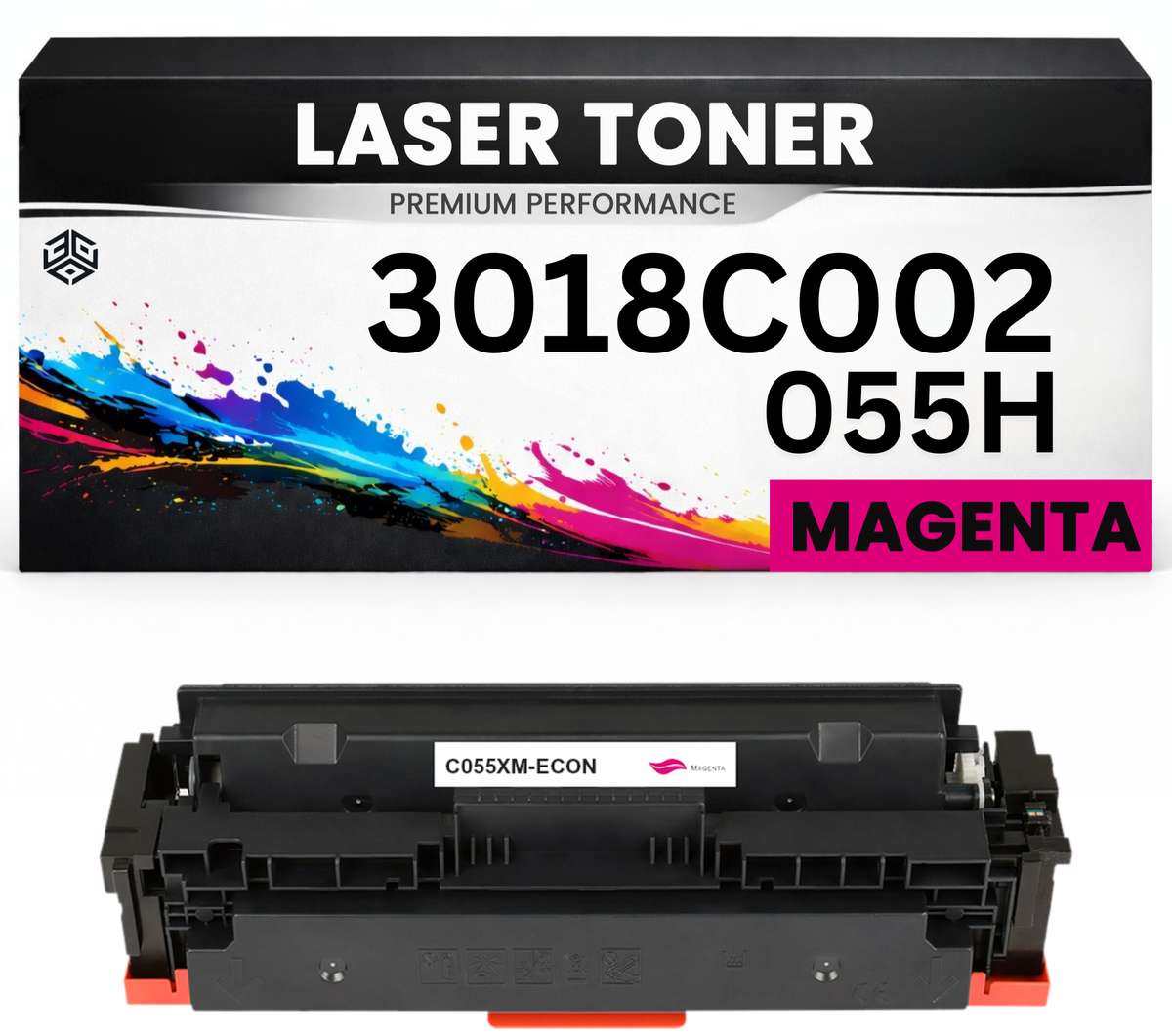 2 x Toner Cartridge 055H / 3018C002 Magenta für Canon kompatibel Premium Alternativ imageCLASS MF742Cdw/744Cdw/746Cx/746Cdw/745CDW/741CDW/743Cdw MF744Cdw
