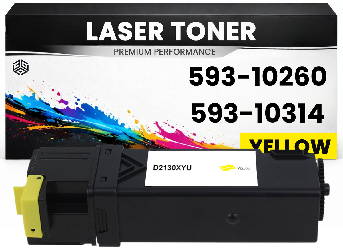 Toner 593-10260 / 593-10314 Gelb für Dell  Premium Premium Alternative Günstig für Dell 1320, 1320c, 1320cn, 2130cn, 2135cn