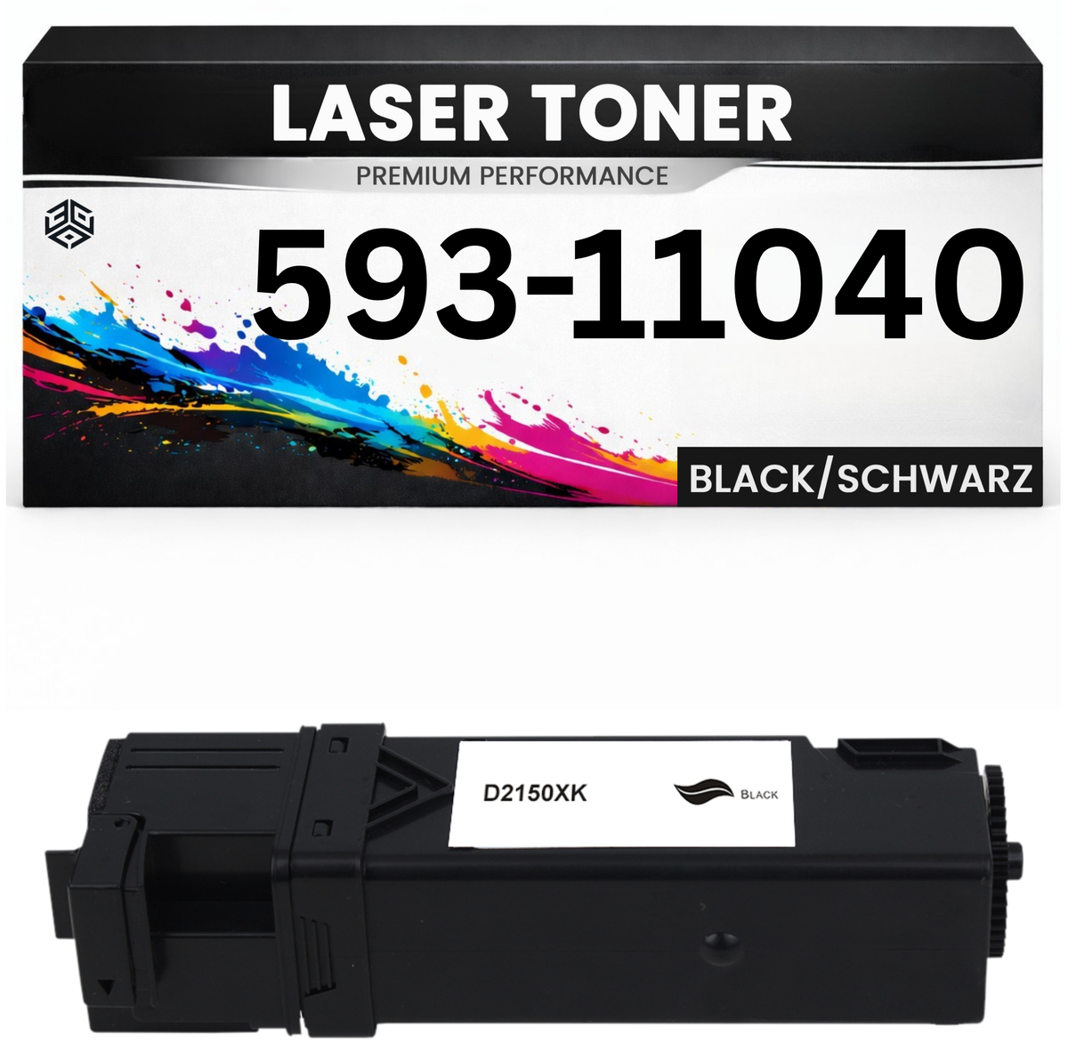 Toner 593-11040 für Dell Schwarz 59311040 Premium Alternative Günstig für Dell 2150, 2155, 2150cdn, 2150cn, 2155cdn