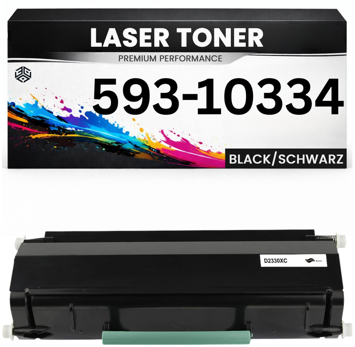 2 x Toner 593-10334 für Dell kompatibel Schwarz hochwertige Premium Alternative für Dell 2330d, 2330dn, 2350d, 2350dn