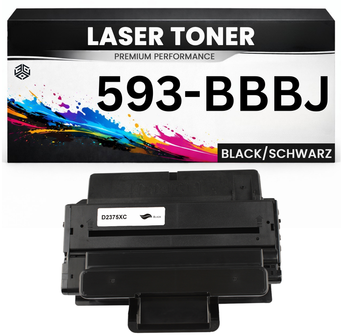2 x Toner 593-BBBJ für Dell kompatibel Schwarz hochwertige wie Original für Dell B2375dfw, B2375dnf
