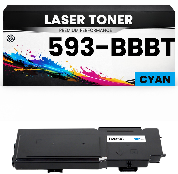 XL Toner kits kompatibel für Dell 593-BBBT Color Laser Printer C2660dn/C2665dnf in Cyan