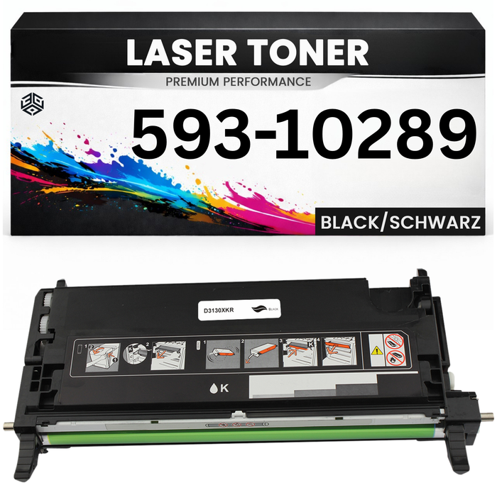 2 x XL Toner 593-10289 für Dell kompatibel Schwarz hochwertige Premium Alternative für Dell 3130, 3130CND, 3130cn