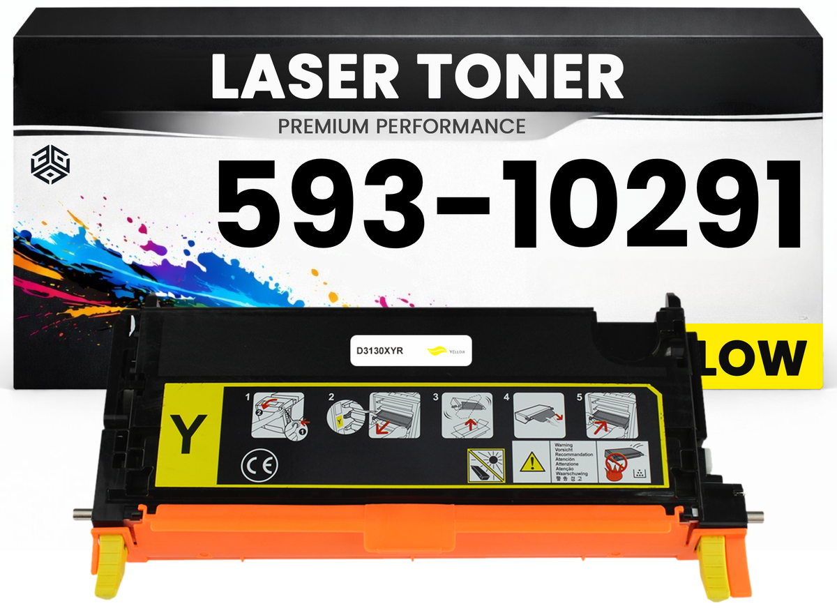 2 x XL Toner 593-10291 Gelb für Dell kompatibel  hochwertige Premium Alternative für Dell 3130, 3130CND, 3130cn