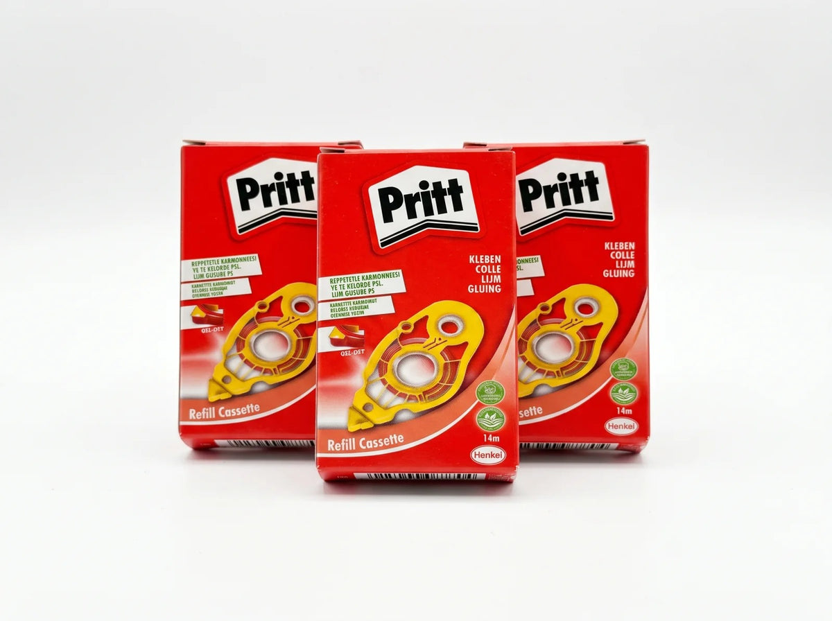3 x Pritt Kleberoller Refill Nachfüllkassette 8,4 mm x 14 m