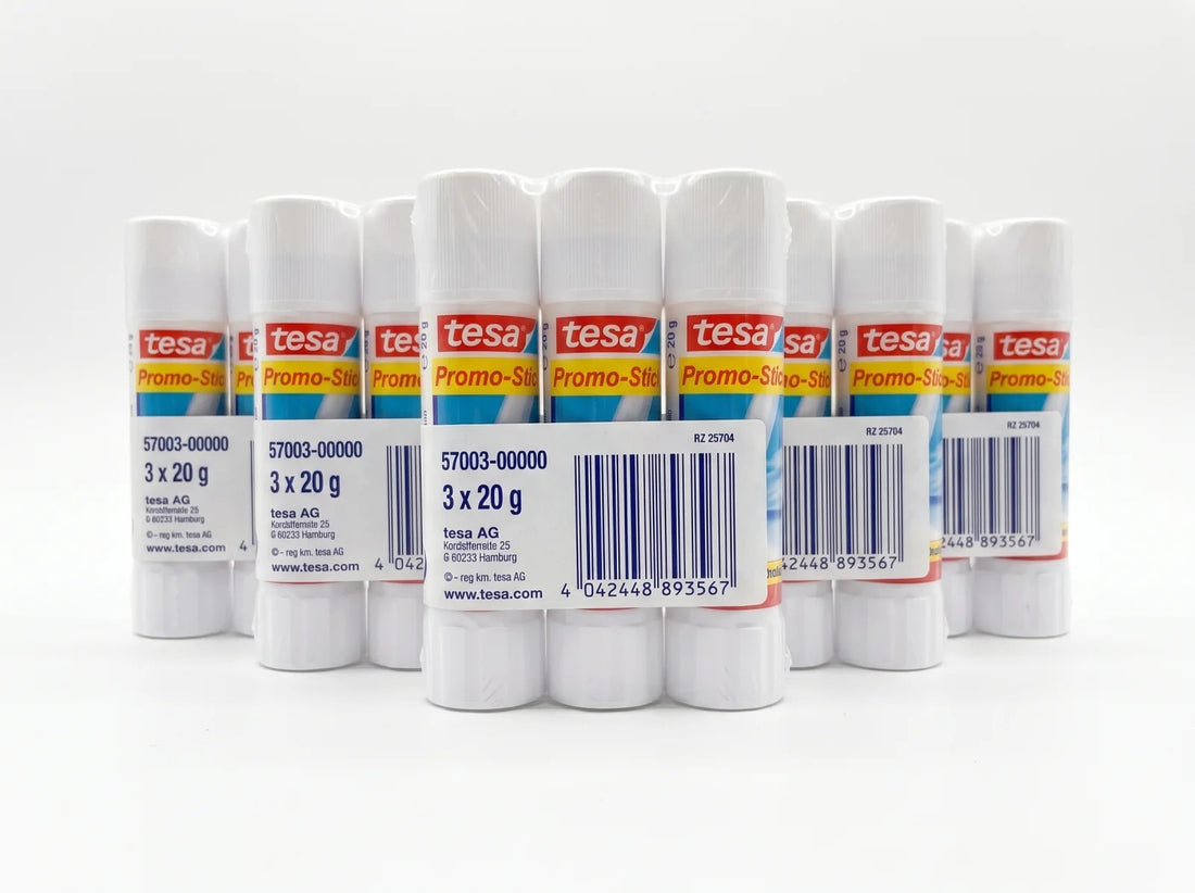5x tesa Promo-Stick Klebestift 3 x 20 g (15 Stück) für Papier, Pappe & Fotos