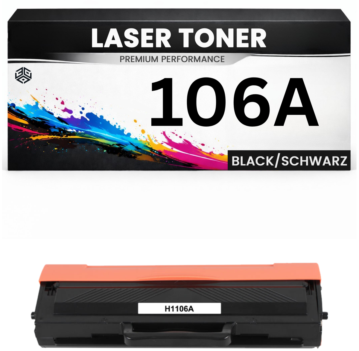 2 x Toner 106A für HP kompatibel Schwarz W1106A MFP 137 107 135 wie Original für HP Laser MFP 137fnw, 107a, 107w, 135ag, 135wg