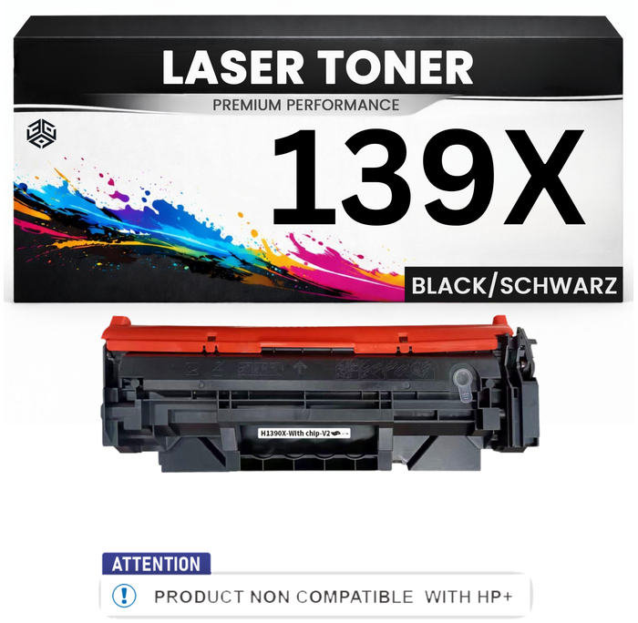 Toner kompatibel für HP W1390X(139X);NON COMPATIBLE WITH HP+ LaserJet Pro 3002dw/3002dn MFP 3102fdn/3102fdw in Schwarz