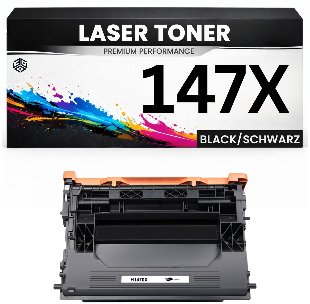 2 x XXL Toner 147X für HP kompatibel Schwarz W1470X (nicht HP+) Tonerkartusche LaserJet Enterprise M610n/611dn/611x/612dn/612x/634h/635fht/635h M611dn
