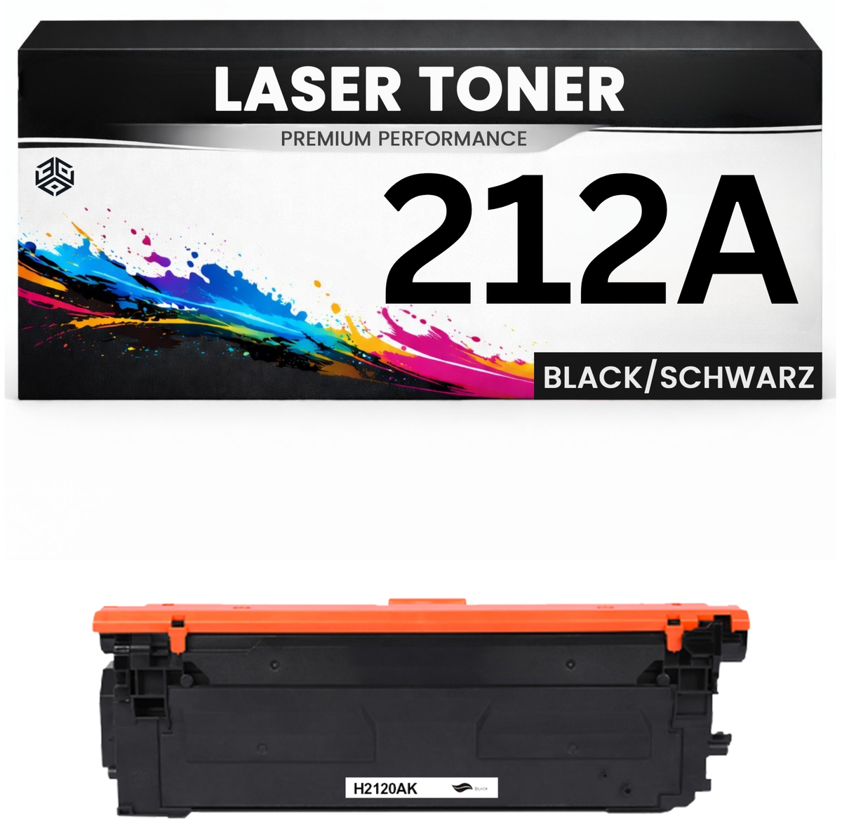 2 x Toner 212A für HP kompatibel Schwarz W2120A wie Original Tonerkartusche Color LaserJet Enterprise M554dn/555dn/555x Colour Flow MFP M578 M578dn