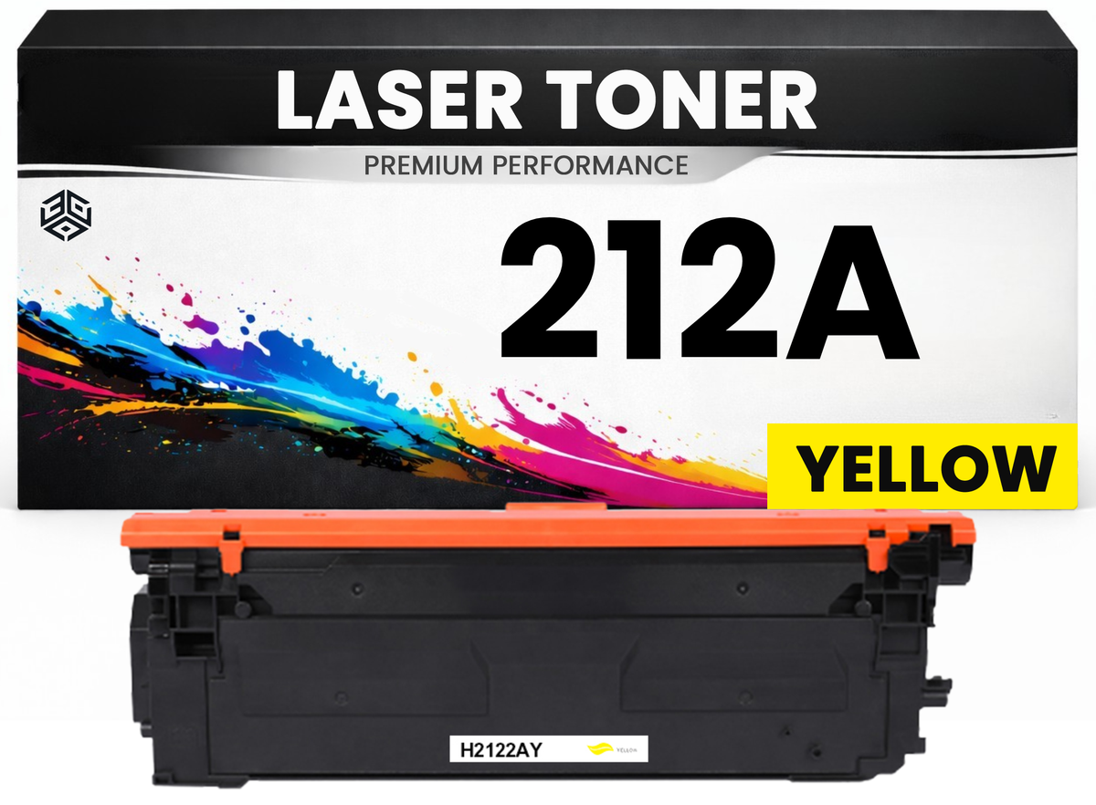 2 x Toner 212A Gelb für HP kompatibel W2122A Premium Alternative Günstig Color LaserJet Enterprise M554dn/555dn/555x Colour Flow MFP M578 M578dn