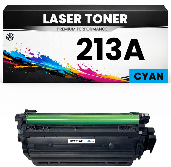 2 x Toner 213A Cyan für HP kompatibel W2131A Premium Alternative Günstig LaserJet Enterprise 5700dn 6700dn 6701dn MFP 5800f 5800dn 6800dn Color 5800zf