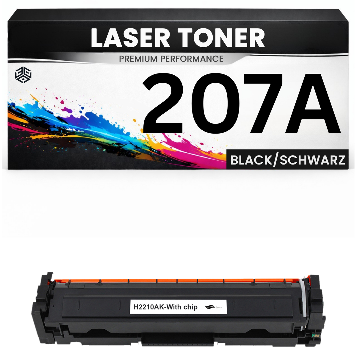 2 x Toner 207A für HP kompatibel Schwarz W2210A wie Original Tonerkartusche für HP LaserJet Pro M255dw, M282, M283fdw