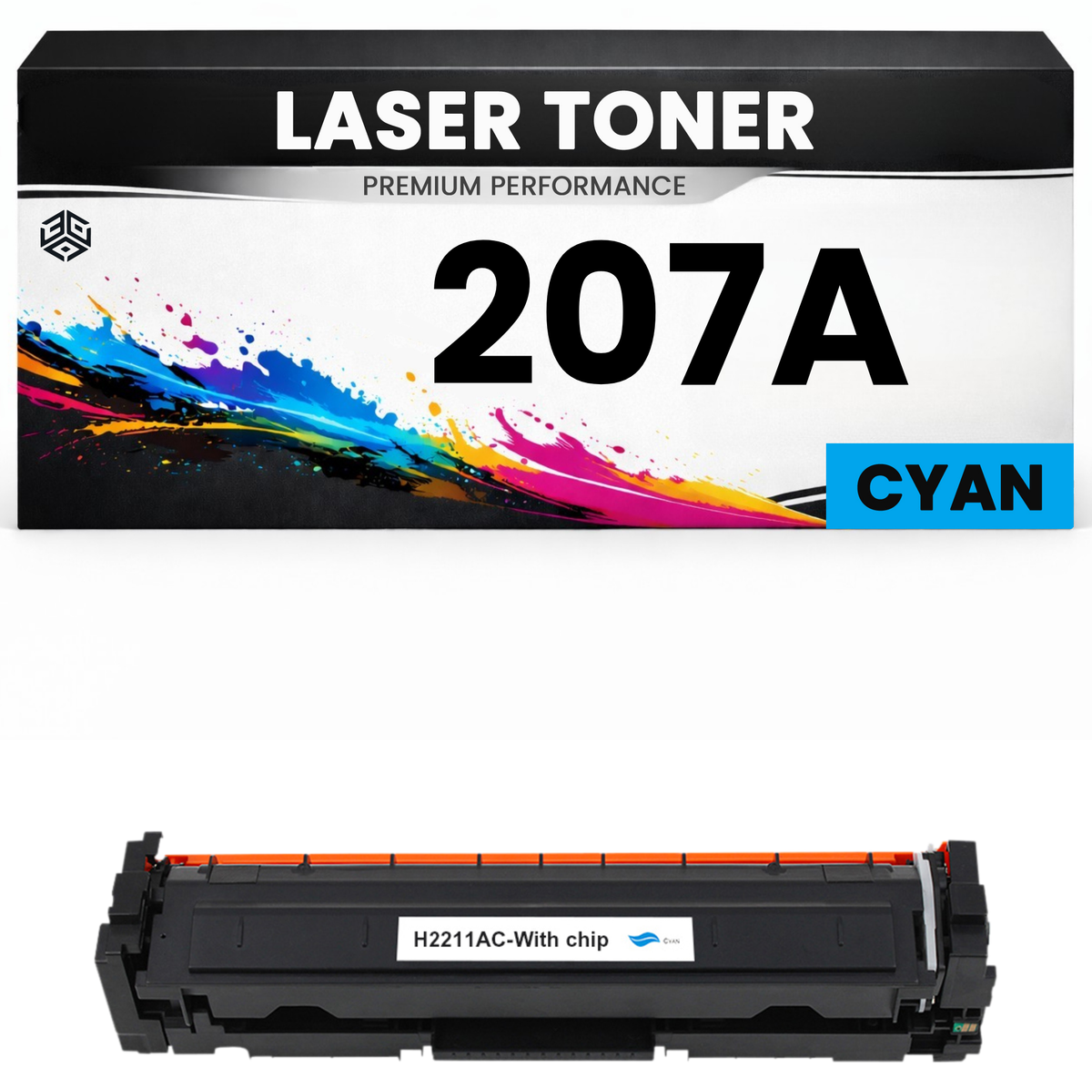 2 x Toner 207A Cyan für HP kompatibel  W2211A Premium Alternative Günstig für HP LaserJet Pro M255dw, M282, M283fdw