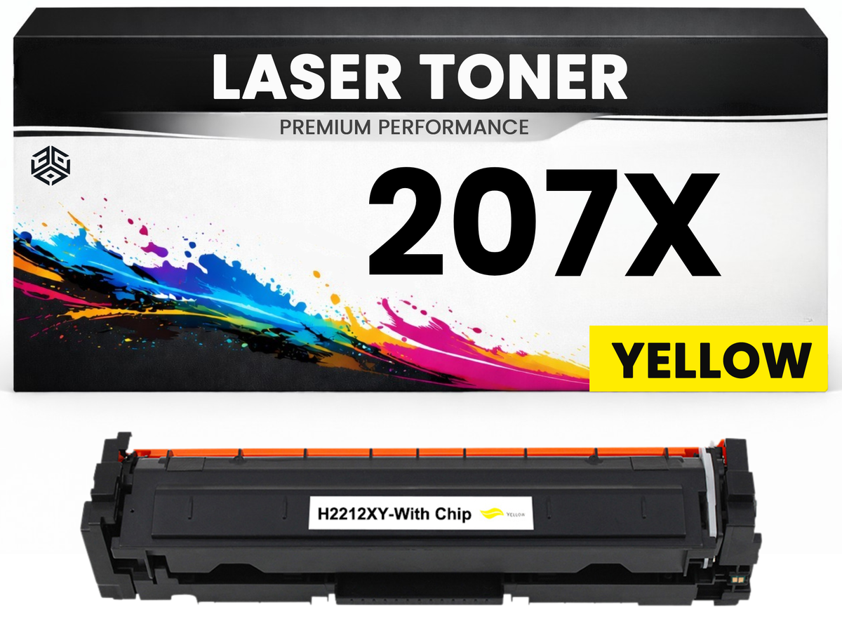 2 x XXL Toner 207X Gelb für HP kompatibel  W2212X Premium Alternative Günstig für HP Color LaserJet Pro M255dw, M282, 283fdw
