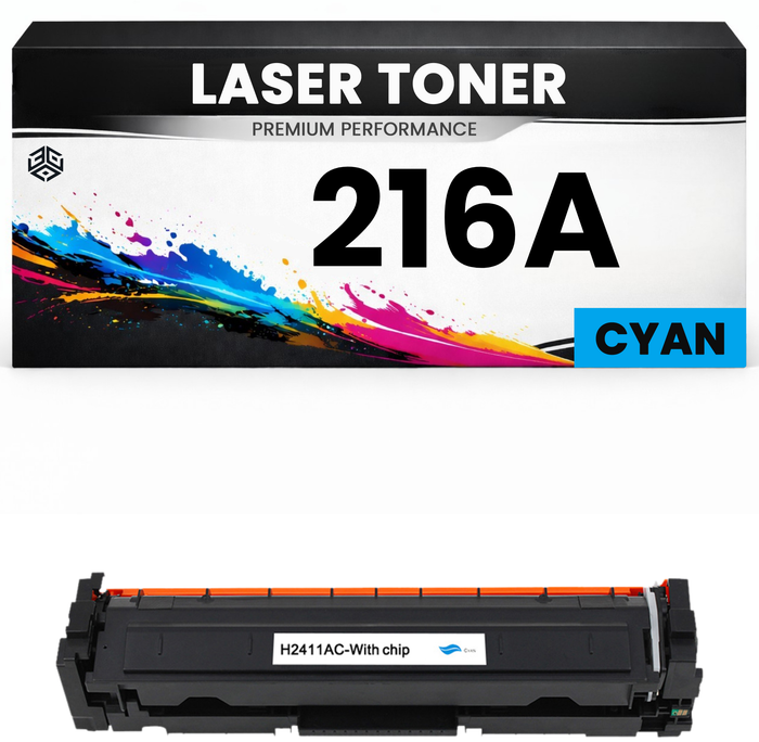 2 x Toner 216A Cyan für HP kompatibel  W2411A Premium Alternative Günstig für HP Color LaserJet Pro MFP M155, 183NW, 182