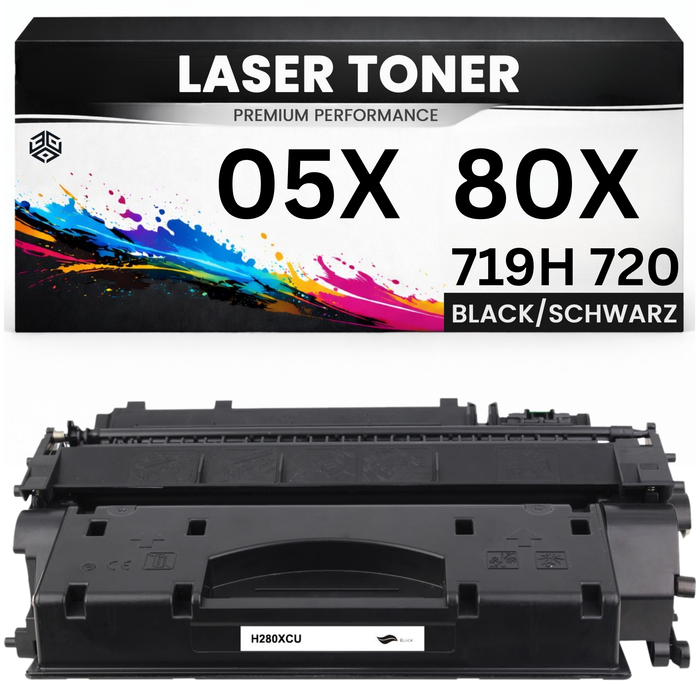 2 x XL Toner 05X / 80X für HP Schwarz CE505X CF280X Cartridge 719H 720 Premium Laser Jet 2053 2054 2055 2056 2057 LaserJet P2055/2050/2055dn 400