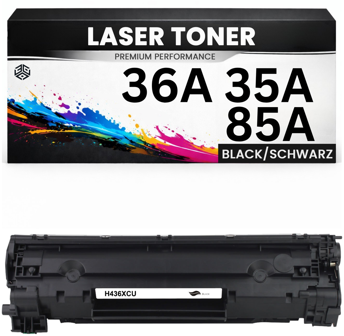 2 x Toner 36A / 35A 85A für HP Schwarz CB436A CB435A CE285A Canon 725 wie Original LBP3250/6000 MF3010 LaserJet Pro M1120/1120MFP/1130/1210