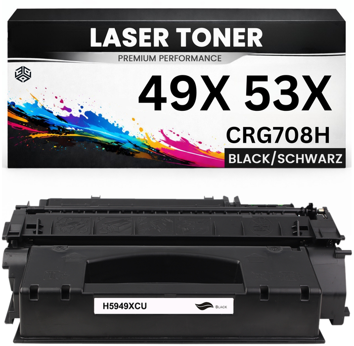 2 x Toner 49X / 53X CRG708H für HP Schwarz Q5949X Q7553X wie Original Canon LBP3300/3360 LaserJet 1160 1320 1320nw 1320tn 3390 3392 M2727nf/2727nfs