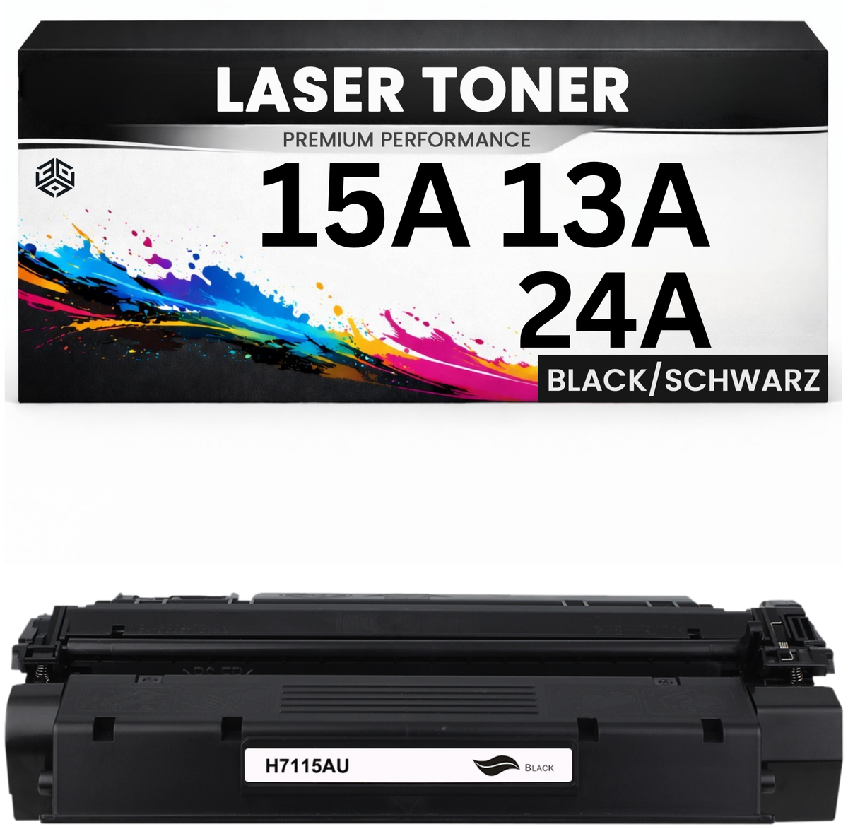 2 x Toner 15A / 13A 24A für HP Schwarz C7115A Q2613A Q2624A EP25 wie Original Canon LBP1210/558 LaserJet 3300MFP 3320MFP 3320nMFP 3330MFP 3380MFP LBP558