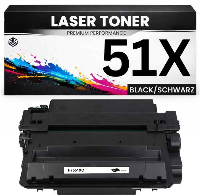 2 x XXL Toner 51X für HP kompatibel Schwarz Q7551X wie Original Tonerkartusche für HP LaserJet M3027MFP M3027XFP M3050MFP M3050XS MFP P3005 P3005dn