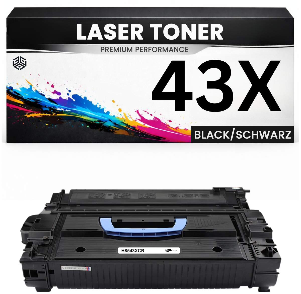 2 x XXL Toner 43X für HP kompatibel Schwarz C8543X wie Original Tonerkartusche für HP LaserJet 9000 series, 9040 series, 9050MFP series