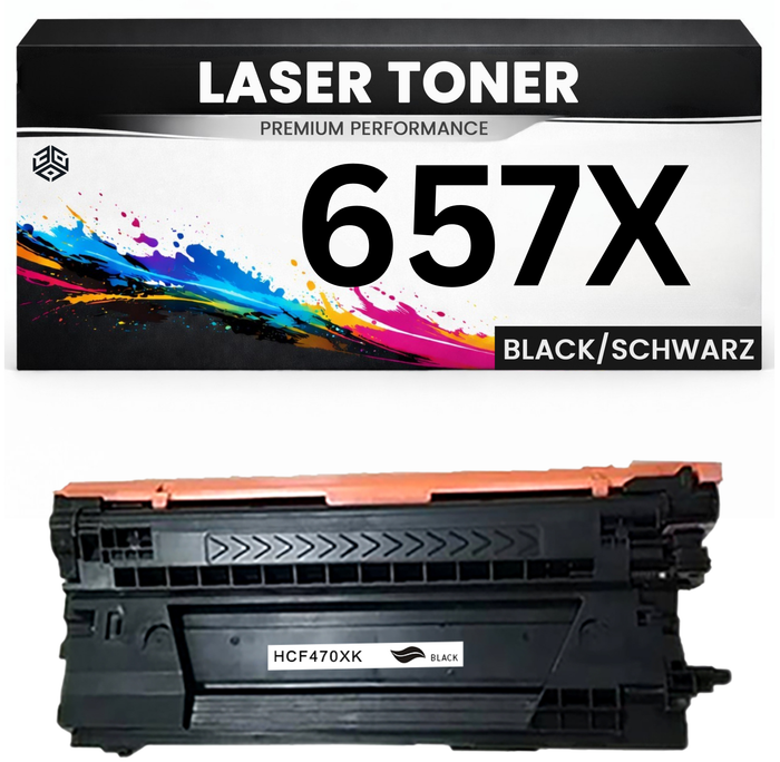 2 x XXL Toner 657X für HP kompatibel Schwarz CF470X Premium Alternative Günstig Color LaserJet Enterprise Flow MFP M681/682z/681dh M681z