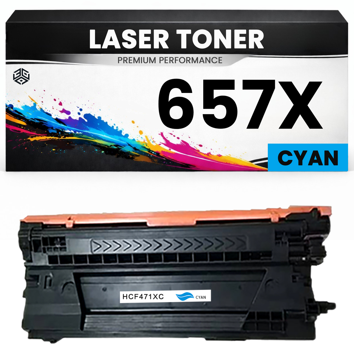 2 x XXL Toner 657X für HP kompatibel Cyan CF471X Premium Alternative Günstig Color LaserJet Enterprise Flow MFP M681/682z/681dh M681z