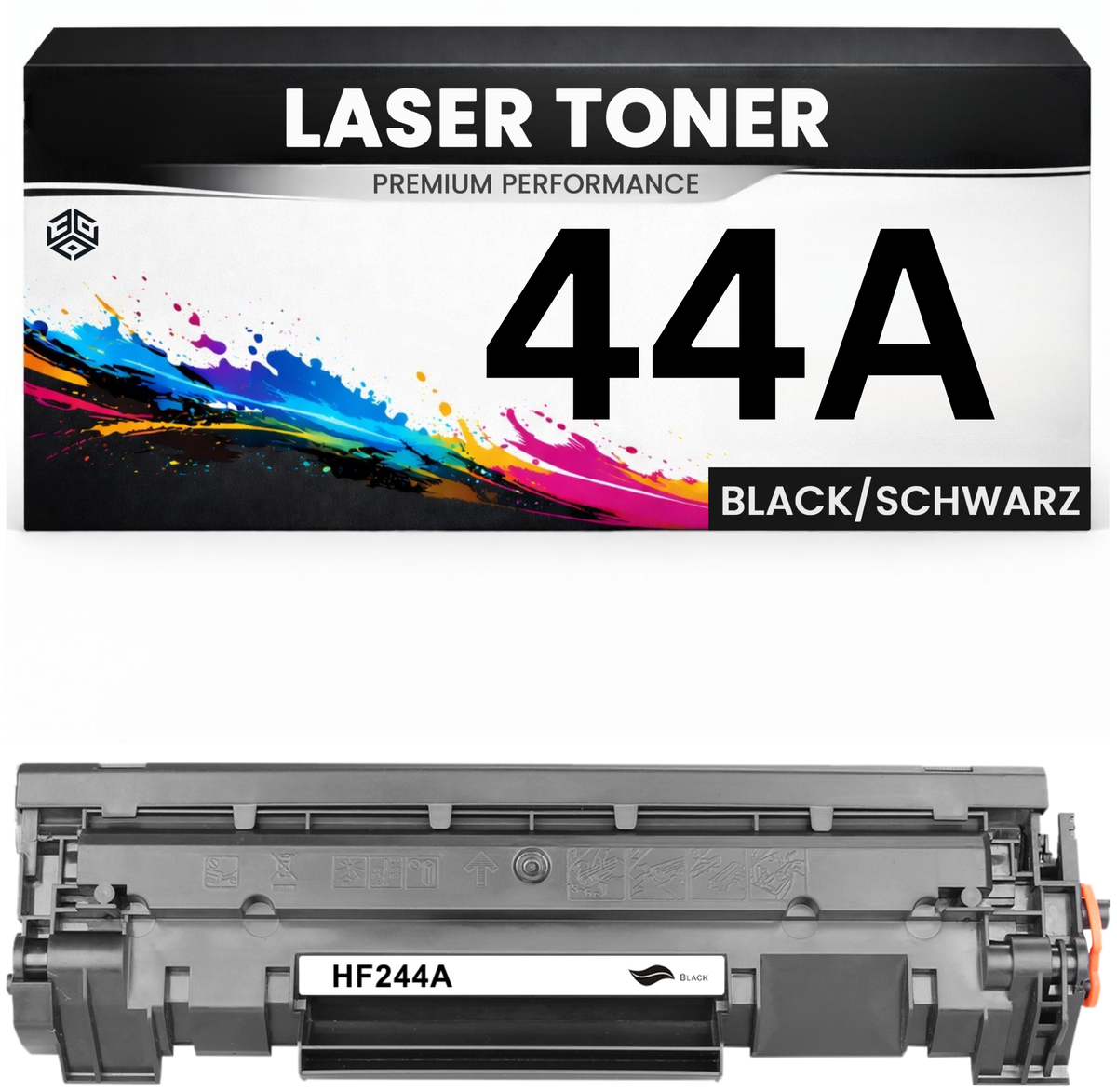 2 x Toner 44A für HP kompatibel Schwarz CF244A wie Original Tonerkartusche für HP LaserJet MFP M28a, M28w, HP LaserJet Pro M15a, M15w