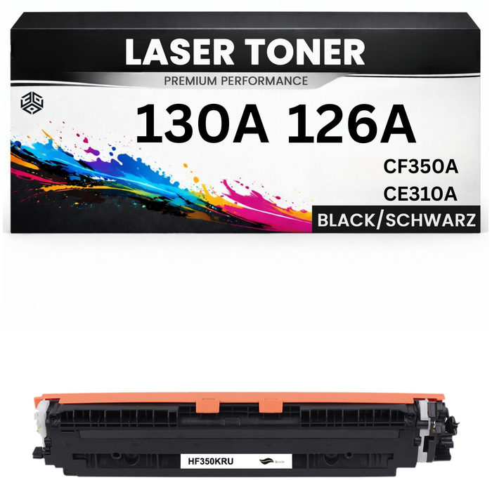 2 x Toner 130A / 126A für HP kompatibel Schwarz CF350A CE310A wie Original TopShot Laserjet Pro M275/175A/175NW/176 Canon imageCLASS LBP-7016C 100