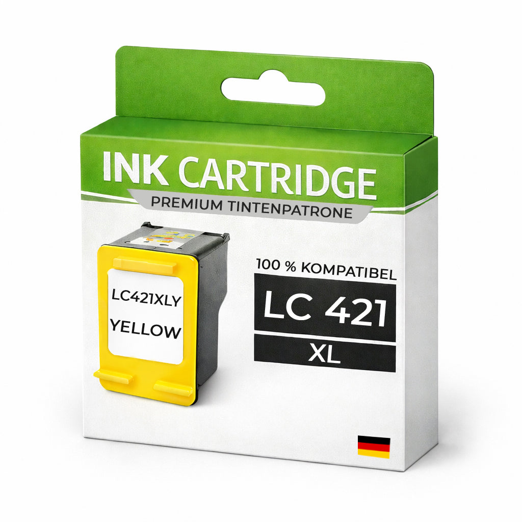 2 x XL Tintenpatrone LC421XLY Gelb für Brother  LC421XLY Premium Alternative Günstig für Brother DCP-J1050DW, MFC-J1010DW, DCP-J1140DW