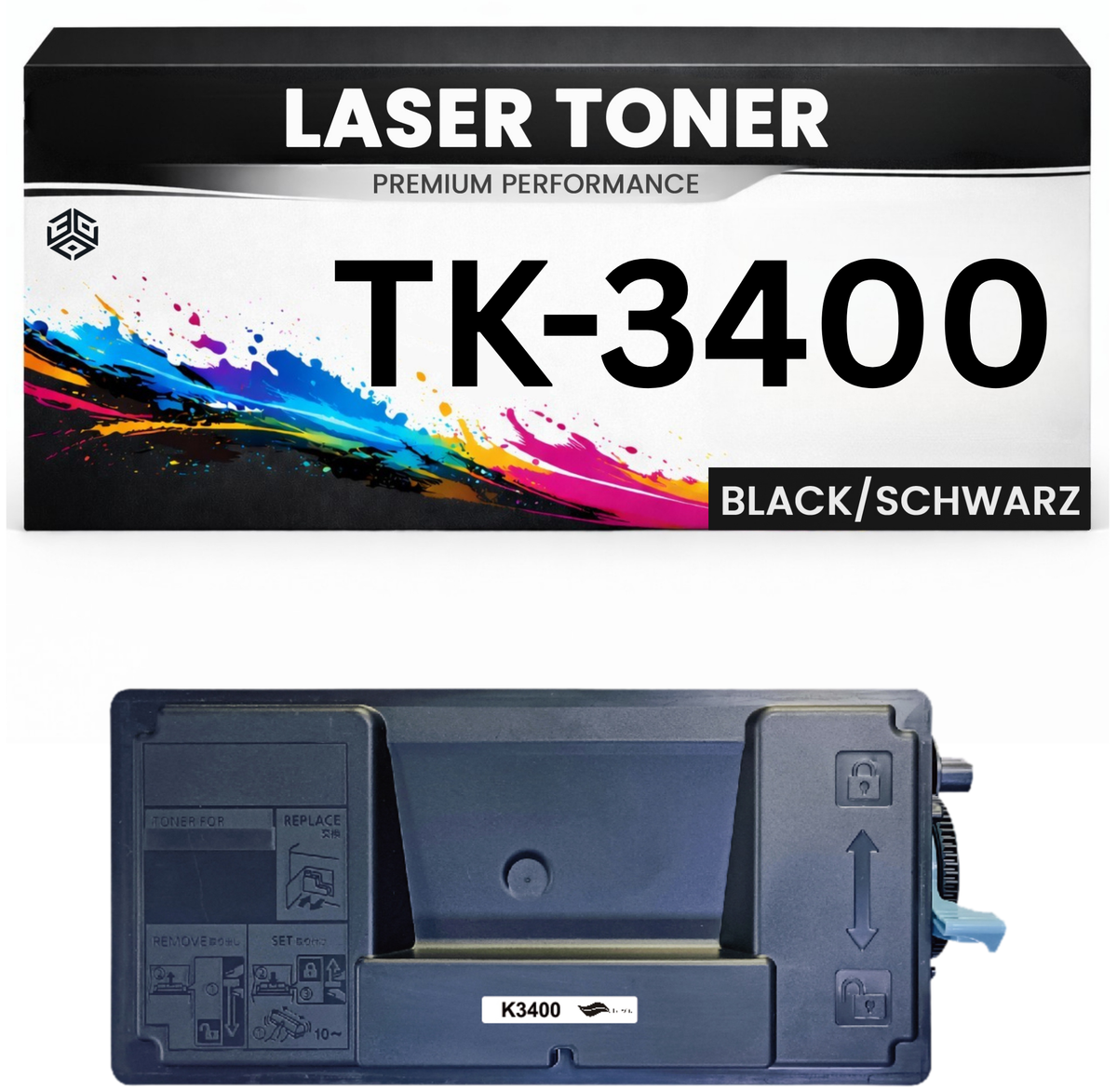 Toner TK-3400 für Kyocera Schwarz TK3400 hochwertige Alternative für Kyocera ECOSYS MA4500fx, MA4500x, PA4500x