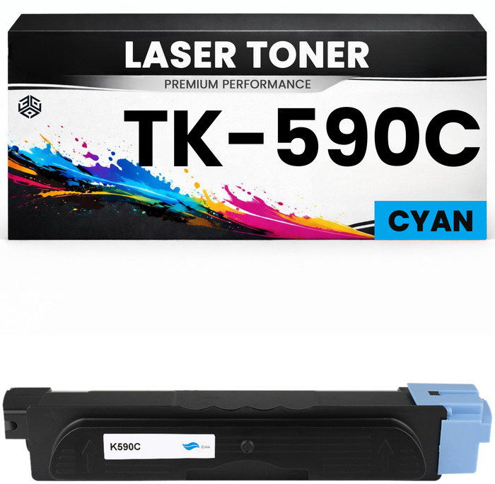 XXL Toner kits kompatibel für Kyocera TK-590C ECOSYS M6026cdn/M6026cidn/M6526cdn/M6526cidn/P6026cdn FS-C2026 MFP/C2026 MFP+/C2126 MFP/C2126 MFP+/C2526 MFP/C2626 MFP/C5250DN in Cyan