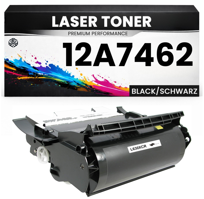 2 x Toner 12A7462 für Lexmark kompatibel Schwarz hochwertige Premium Alternative für Lexmark T630, T632, T634, X632, X630, X634
