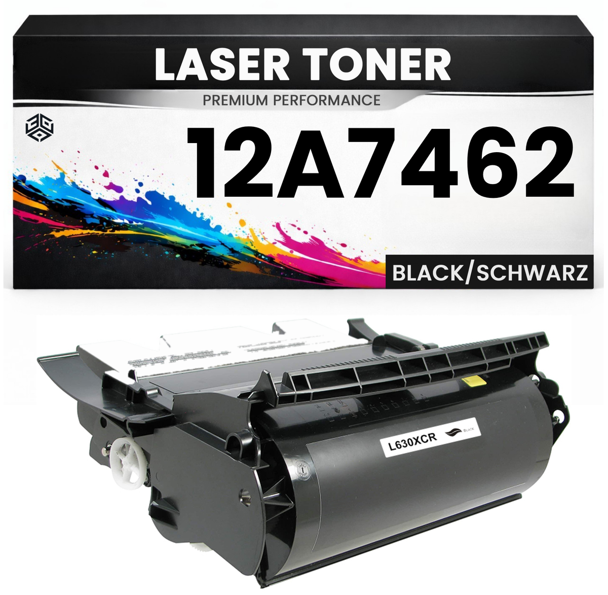 Toner 12A7462 für Lexmark kompatibel Schwarz hochwertige Premium Alternative für Lexmark T630, T632, T634, X632, X630, X634